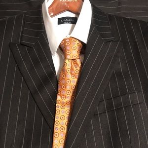 Men’s black pinstripe suit